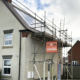 House side scaffolding for solar installation