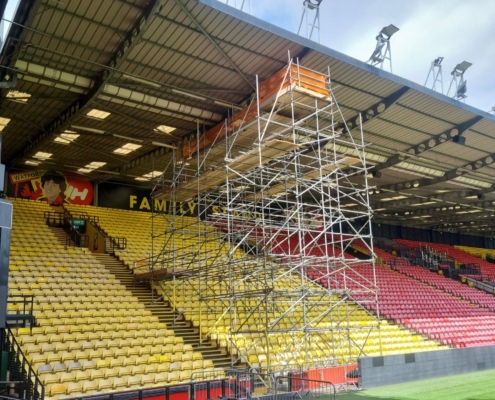 scaffolding at football ground