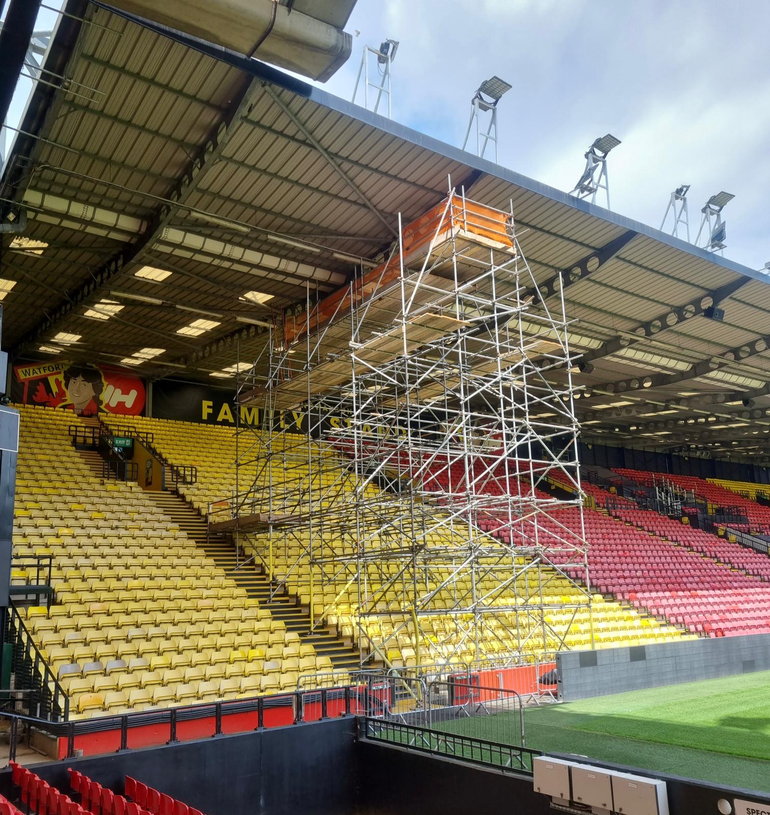 scaffolding at football ground